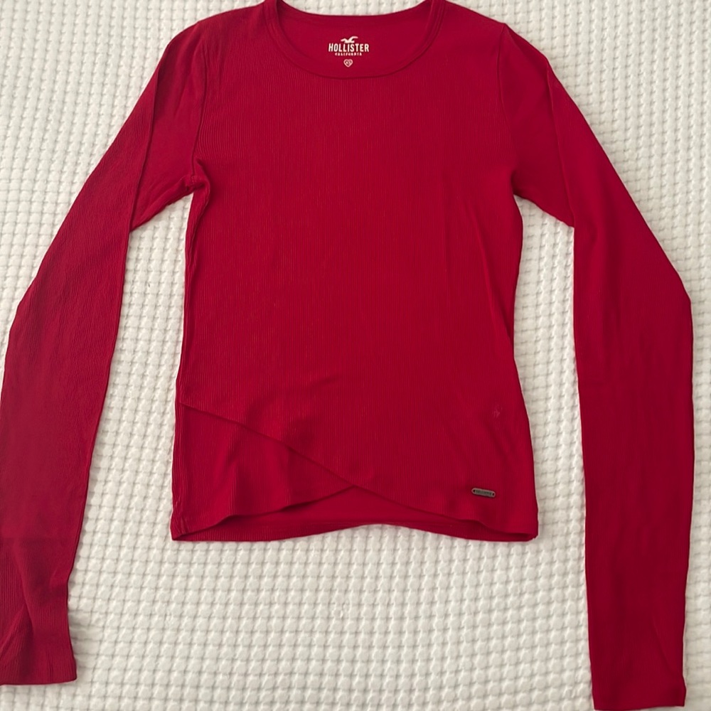 Hollister Red Long Sleeve Tee